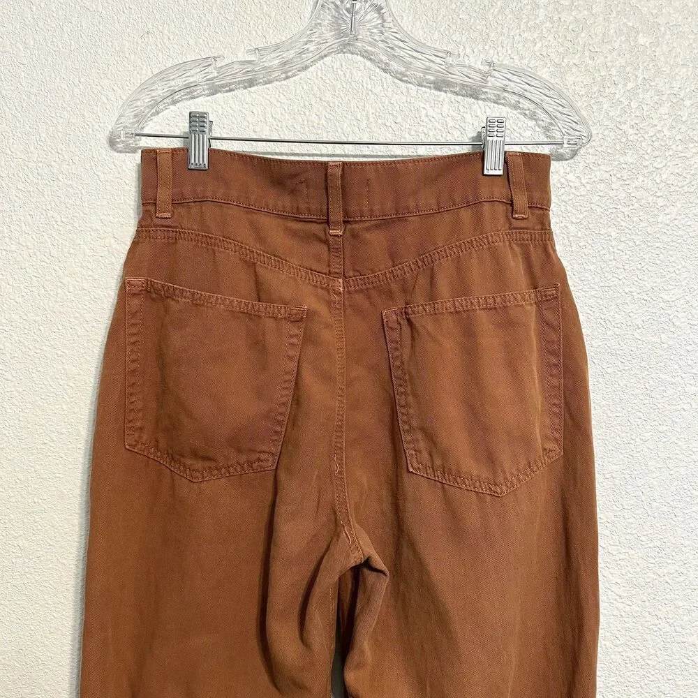 Reformation Jeans Women’s Size 29 High Rise Linen Toffee Brown Soft Pants USA - Picture 5 of 14
